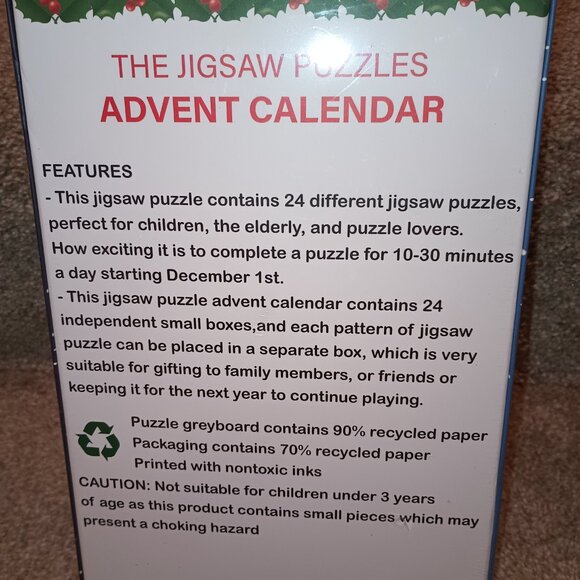 NEW Christmas Advent Calendar 24 Individual Theme Jigsaw Puzzles - Picture 9 of 9